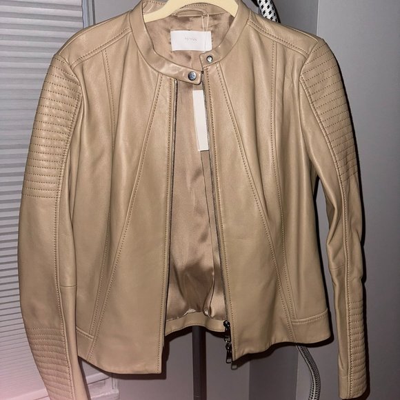Lambskin Leather Bomber, Hugo Boss, Size 8, NWT - Picture 2 of 8